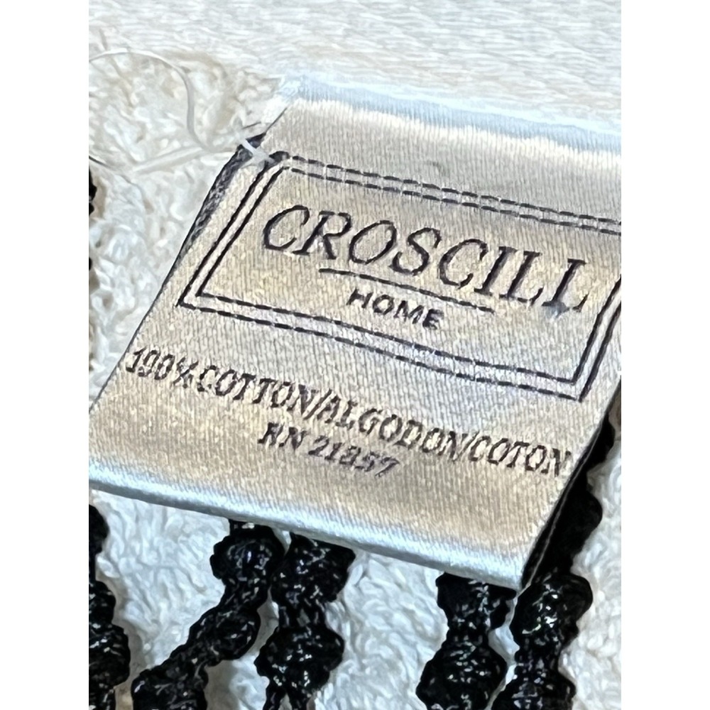 Croscill Home 4 piece bath towel set floral fringe cotton cream Vtg READ - Picture 14 of 16